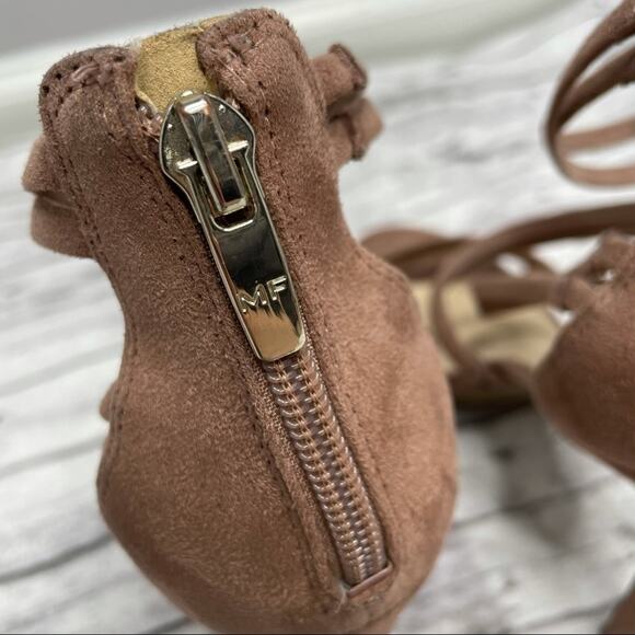 MARC FISHER High Heels Womens Size 8.5 Pink Strappy Suede Date Event Formal - Picture 9 of 11